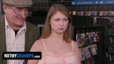 Alyx Star - Ginger Grey's stepgranddad gives her a hard deep fuck in public & fills her up with his load - sexu.com