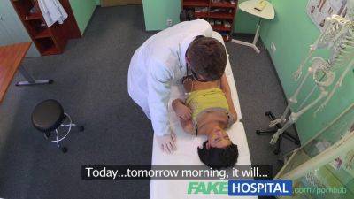 Sexy foreign patient gives an intimate BJ & rides doctor's hard cock in fake hospital - sexu.com
