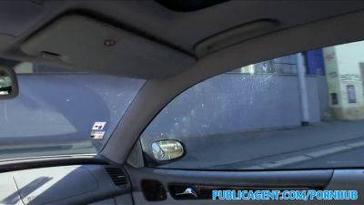 Angel Piaff gets pounded hard in a car after getting her furry coat soaked in cum - sexu.com